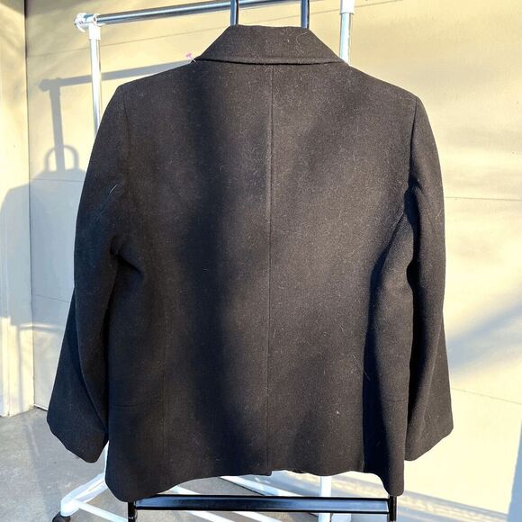 VTG Casual Corner Black Wool Button Jacket L Minimalist Chic Old Money - Picture 7 of 8